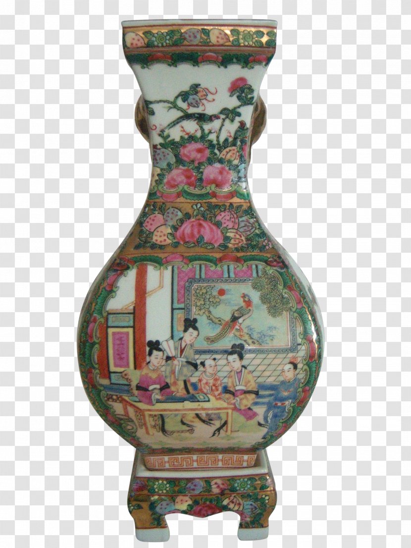 Vase Qing Dynasty China Ceramic Famille Rose - Chinese Export Porcelain Transparent PNG