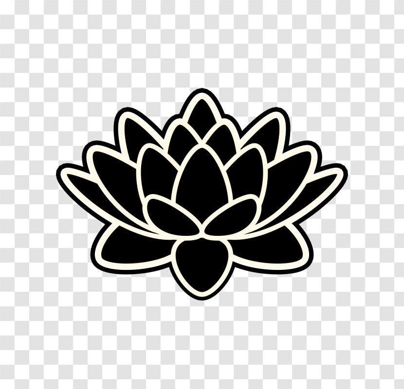 Black And White Sticker Monochrome Photography - Lotus Transparent PNG