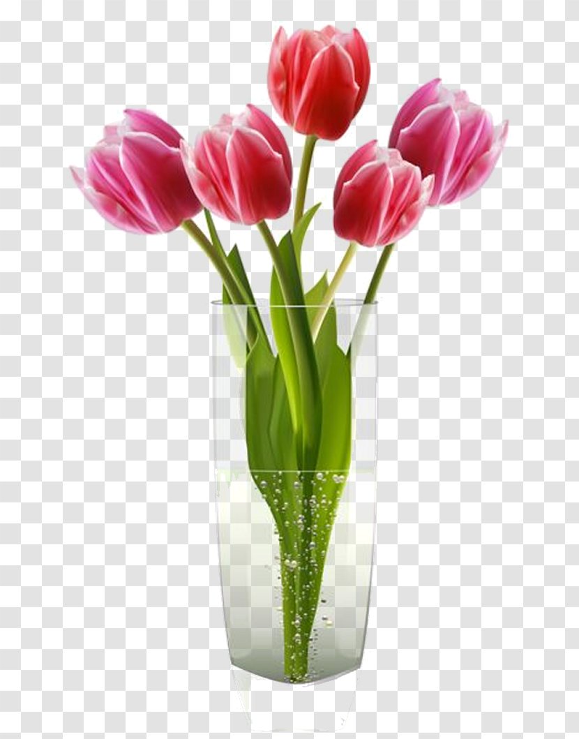 Vase Tulip Flower Clip Art Transparent PNG