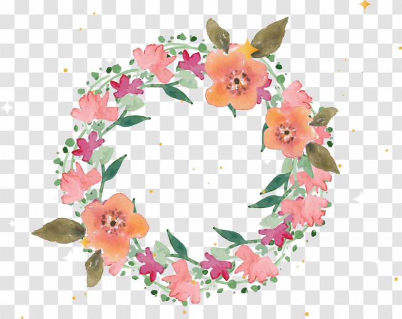 Watercolor Flower Wreath - Arranging Wildflower Transparent PNG