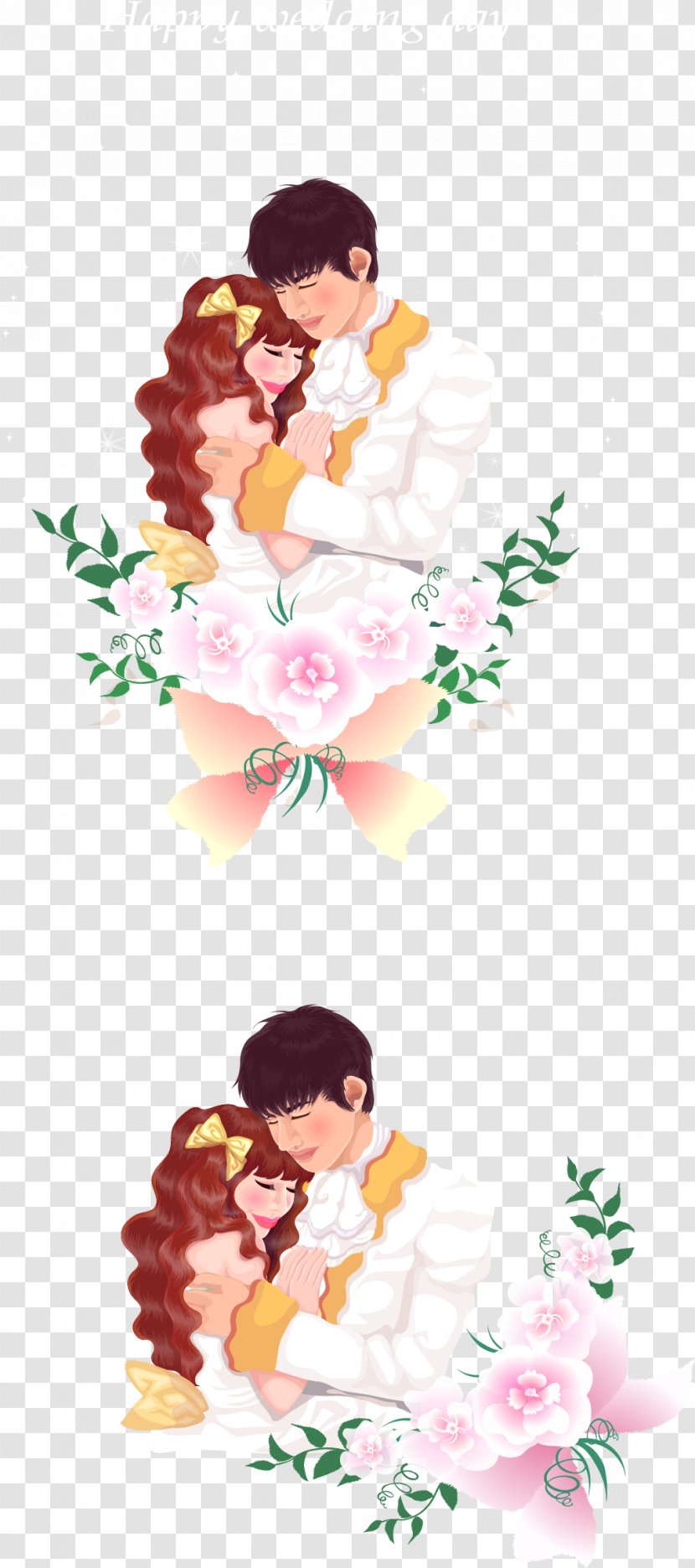 Floral Design Flower Bouquet Cut Flowers Clip Art - Sweet Embracing A Couple Transparent PNG