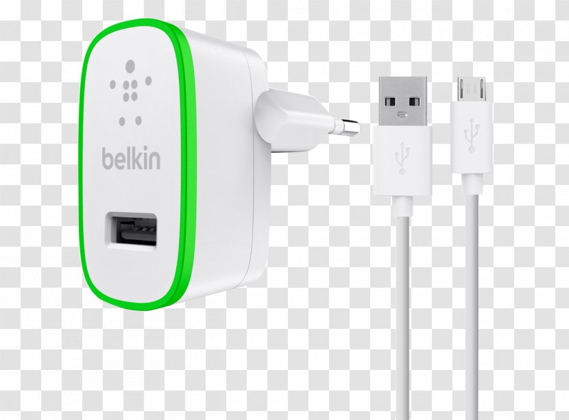 Battery Charger Micro-USB Belkin Electrical Cable - Tablet Computers - USB Transparent PNG