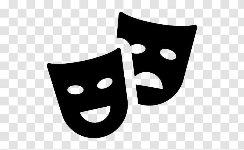Theatre Mask Clip Art - Black And White - Theatrical Transparent PNG