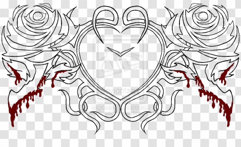 Line Art Visual Arts Sketch - Frame - Bloody Rose Transparent PNG