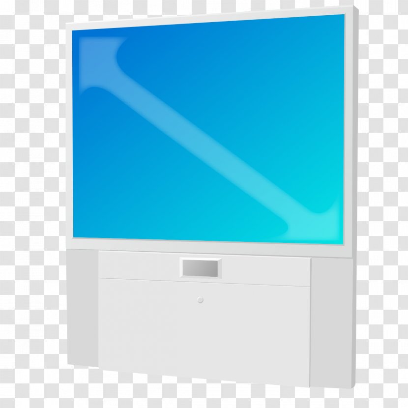 Television Set Computer Monitor Flat Panel Display Rectangle - Multimedia - Hand-painted Blue TV Transparent PNG