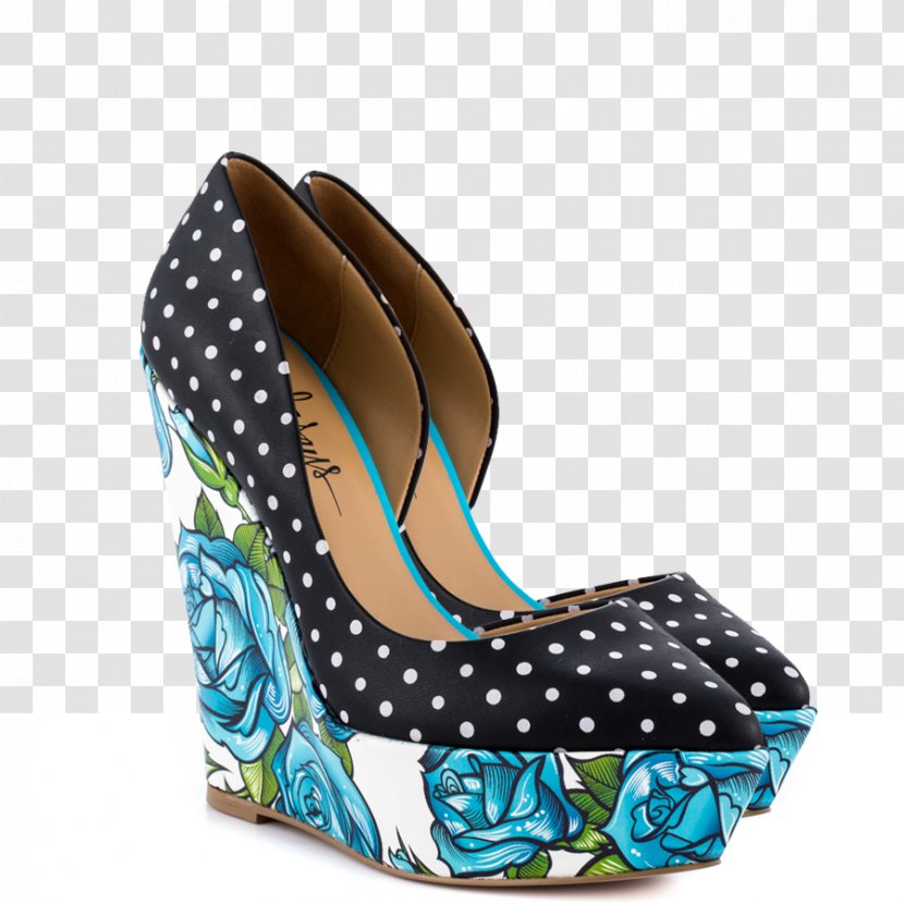 Polka Dot Sandal Shoe Product Bonafide Black - Aqua - Block Heel Shoes For Women Transparent PNG