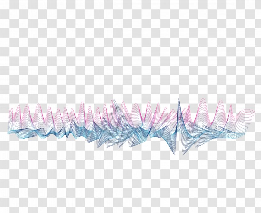 Textile Pixel Pattern - Watercolor - Vector Two-color Sound Wave Curve Picture Transparent PNG
