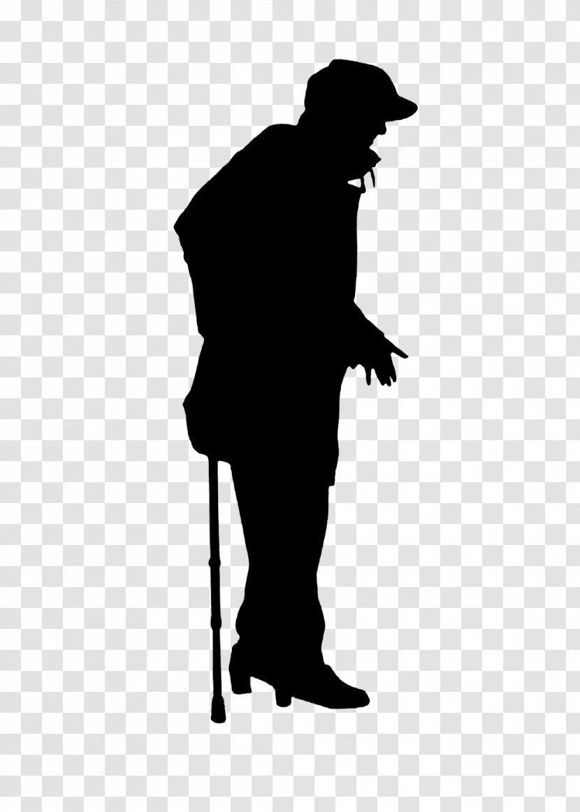 Silhouette Person Photography Old Age - Shadow - Man On Crutches Transparent PNG