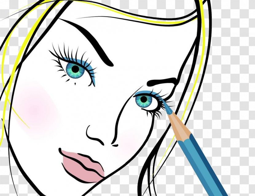 Eyelash Euclidean Vector Eyebrow Illustration - Cartoon - Characters Creative Makeup Transparent PNG