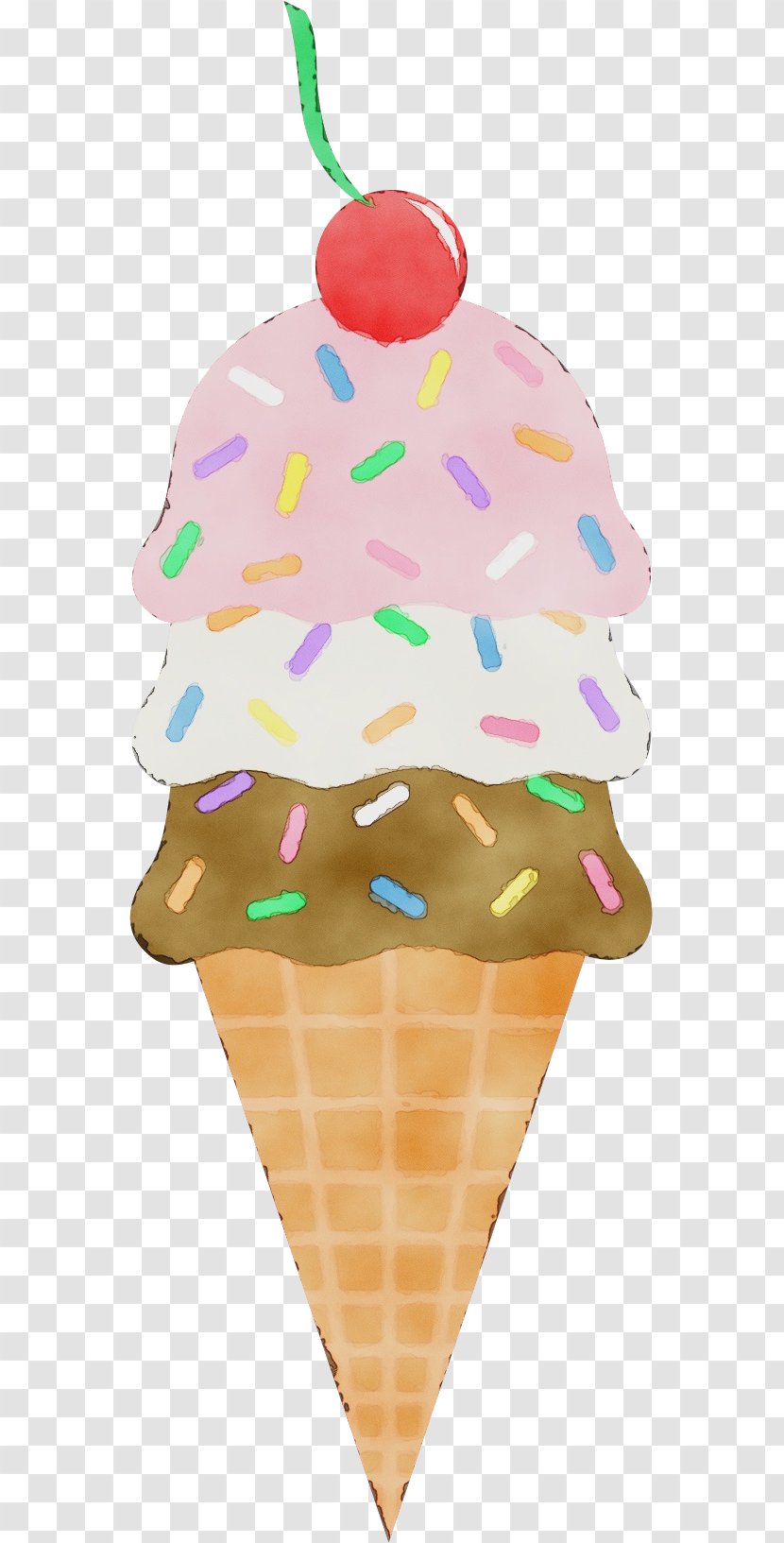 Ice Cream Cone Background - Wet Ink - Sorbetes Dairy Transparent PNG