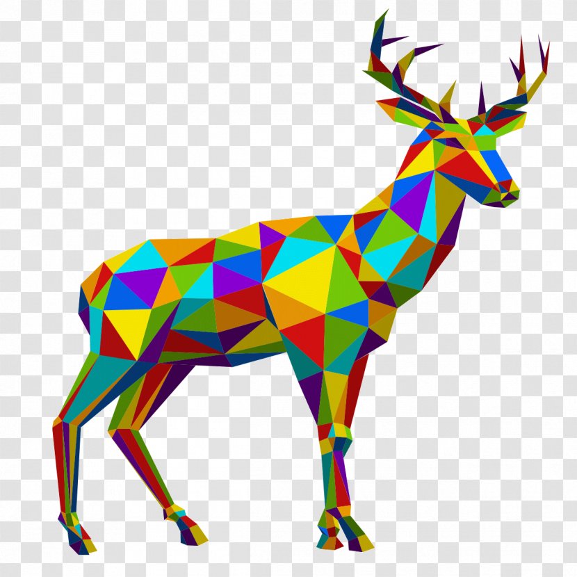 Origami Reindeer Sticker Art Pattern - Deer Transparent PNG