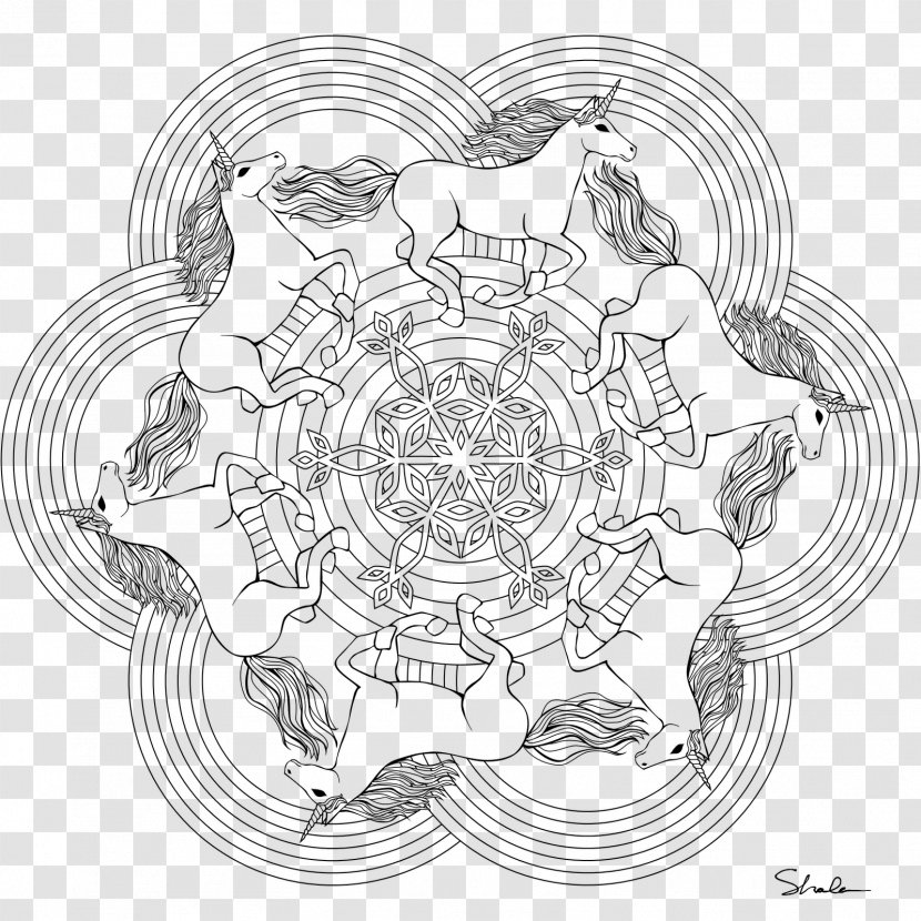 Mandala Coloring Book Unicorn Ausmalbild Transparent PNG