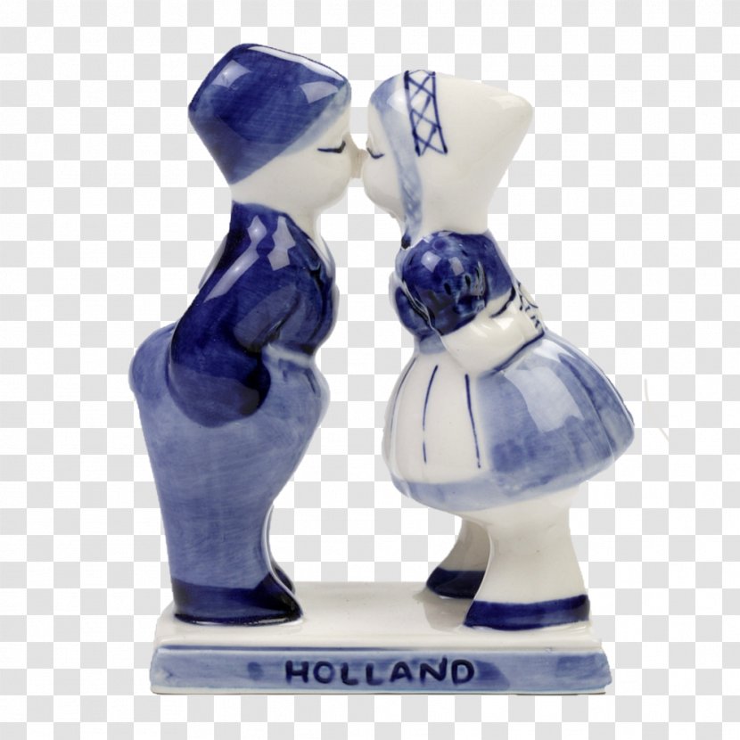 Delftware Dutch Language Souvenir Figurine Porcelain - Delft - Kiss Couple Transparent PNG