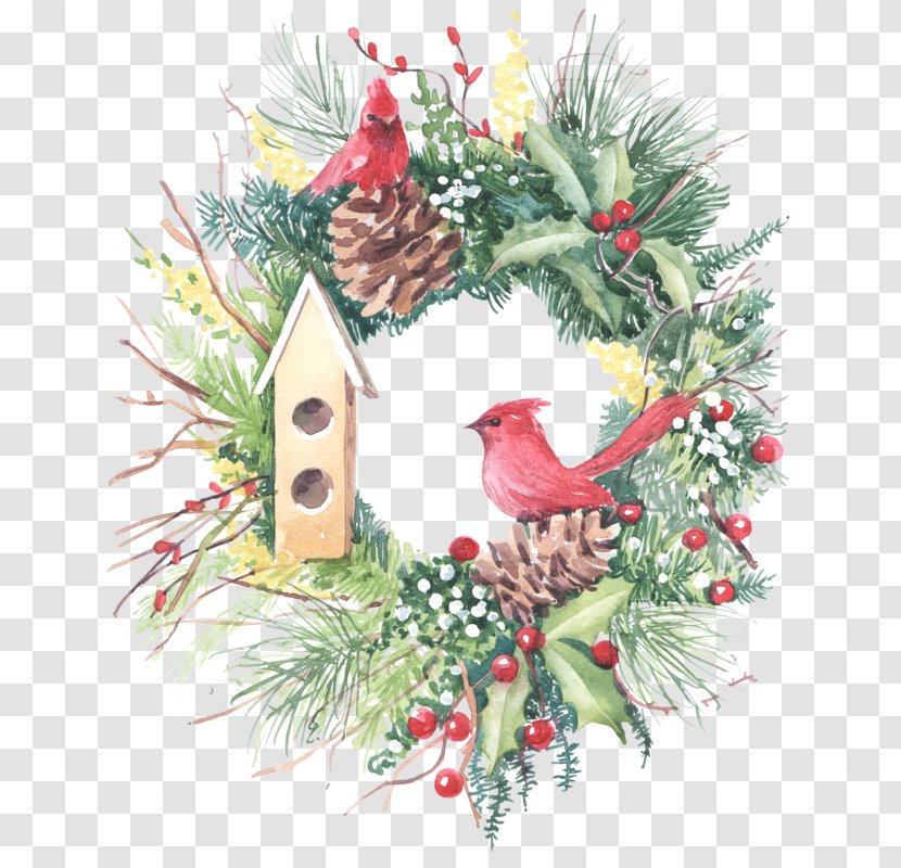 Wreath Christmas Ornament Watercolor Painting Transparent PNG