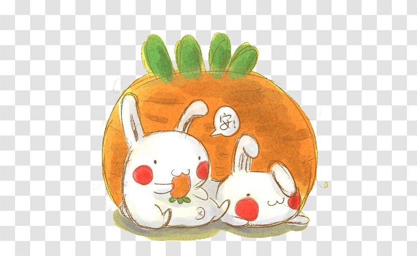 S20 Cartoon Sticker - Cute Picture,rabbit,radish Transparent PNG