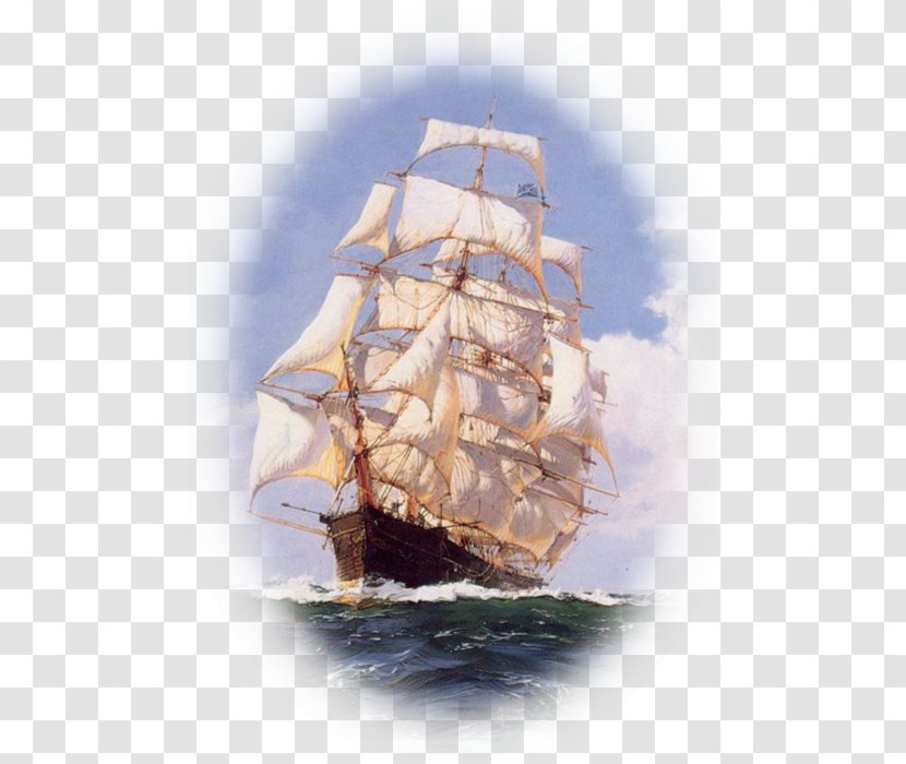 Oil Painting Sailing Ship Boat - Carrack Transparent PNG