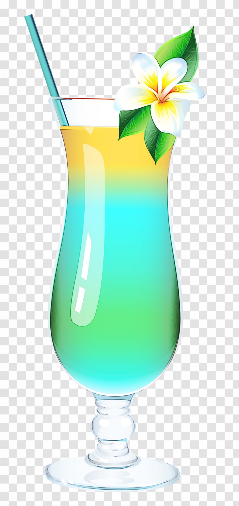 Clip Art Image Cocktail - Blue Lagoon - Nonalcoholic Beverage Transparent PNG