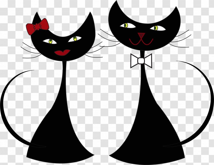 Black Cat Valentine's Day Kitten Valentine Cats - Tree Transparent PNG