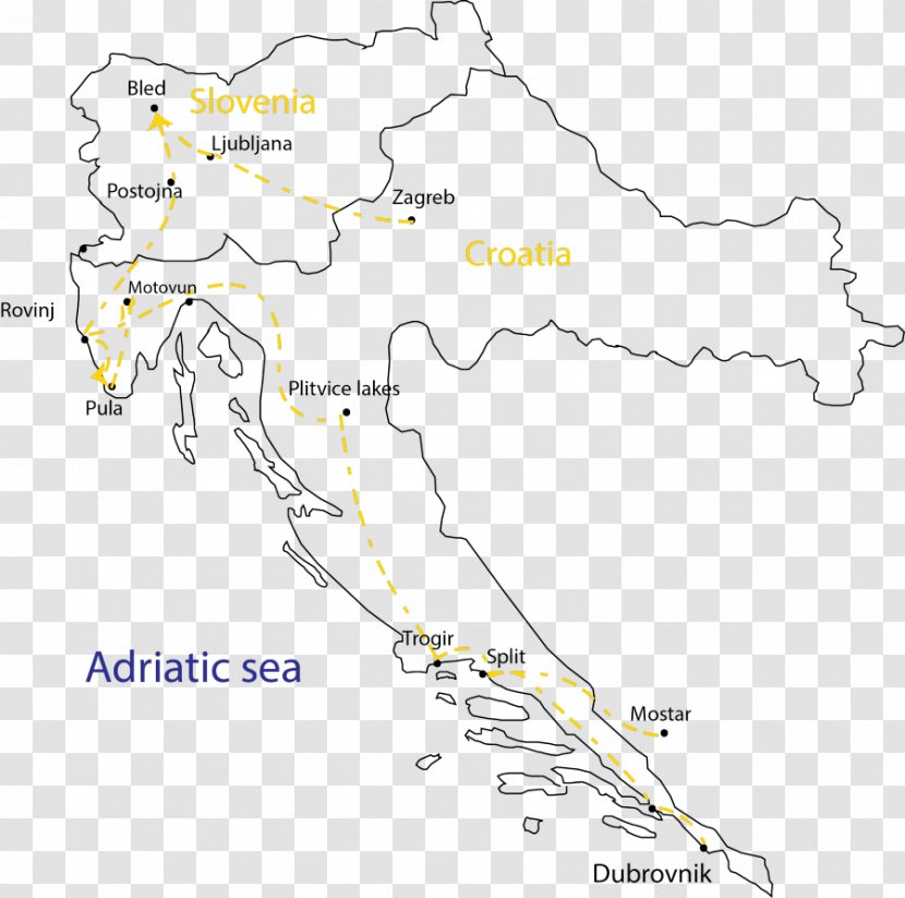 Slovenia Travel Itinerary Map Plitvice Lakes National Park Transparent PNG