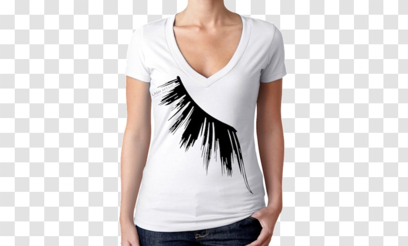 T-shirt Neckline Clothing Hoodie - Black - Eyelash Extension Transparent PNG