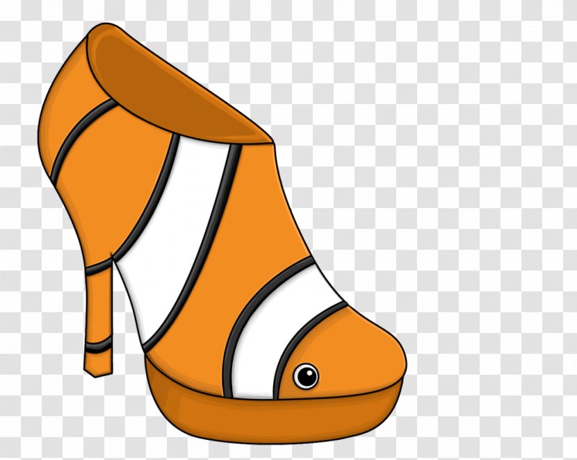 High-heeled Footwear Shoe - Orange - Nemo Transparent PNG