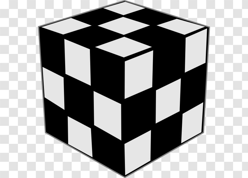 Rubik's Cube GameCube Jigsaw Puzzles Clip Art - Black And White Transparent PNG