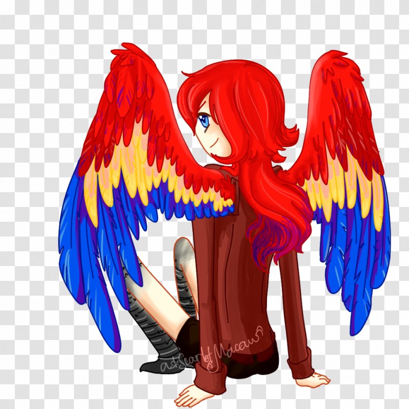 Cartoon Figurine Legendary Creature Angel M - Scarlet Macaw Transparent PNG