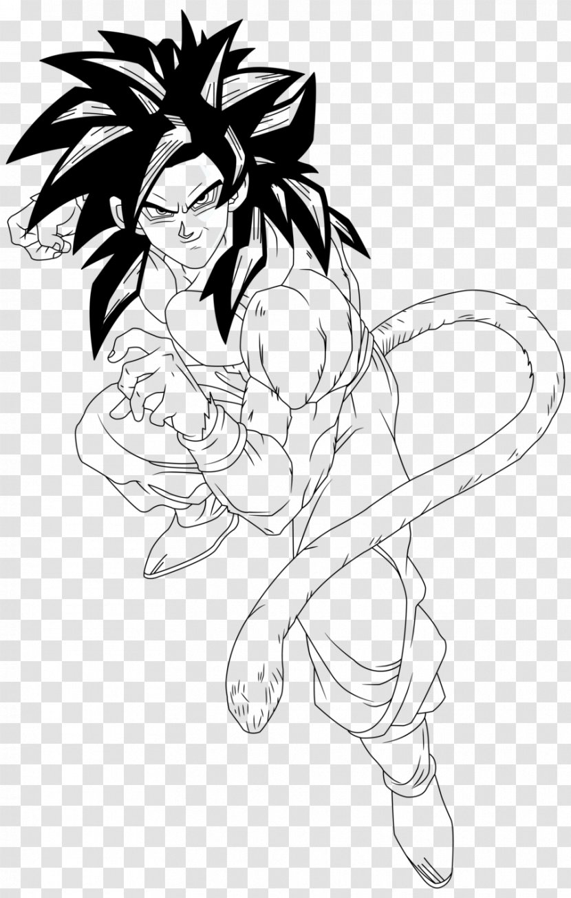 Goku Gohan Line Art Saiyan Drawing - Silhouette - Aidilfitri Transparent PNG