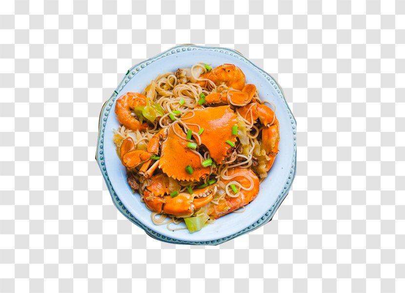 Chow Mein Crab Chinese Cuisine Seafood - Fans Braised Transparent PNG