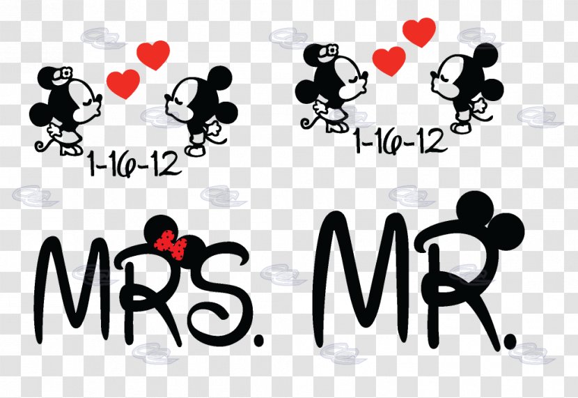 Mickey Mouse Minnie T-shirt Mrs. Mr. - Tshirt - Mr Transparent PNG
