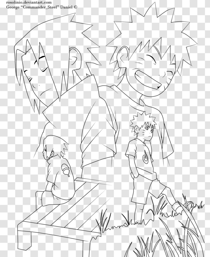 Line Art Sasuke Uchiha Naruto Uzumaki Drawing - Tree Transparent PNG
