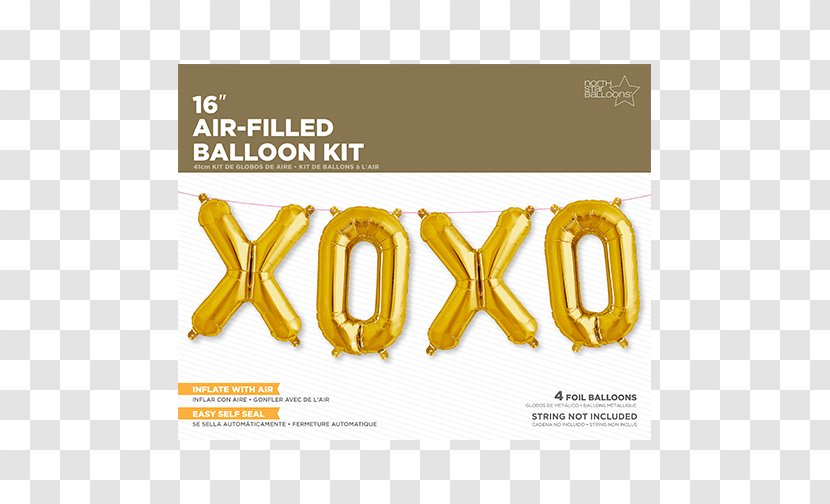 Hugs And Kisses Brand Logo Yellow - Balloon Party Gold Birthday FoilGold Number Transparent PNG