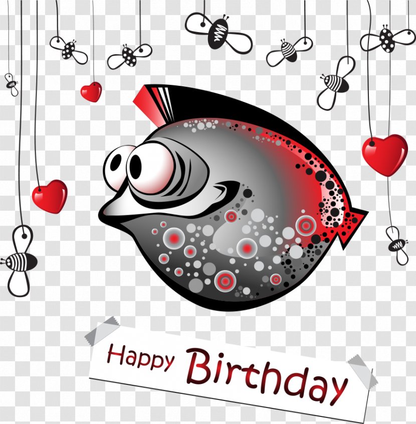 Wedding Invitation Birthday Greeting Card Fishing - Wish - Vector Cartoon Fish Transparent PNG