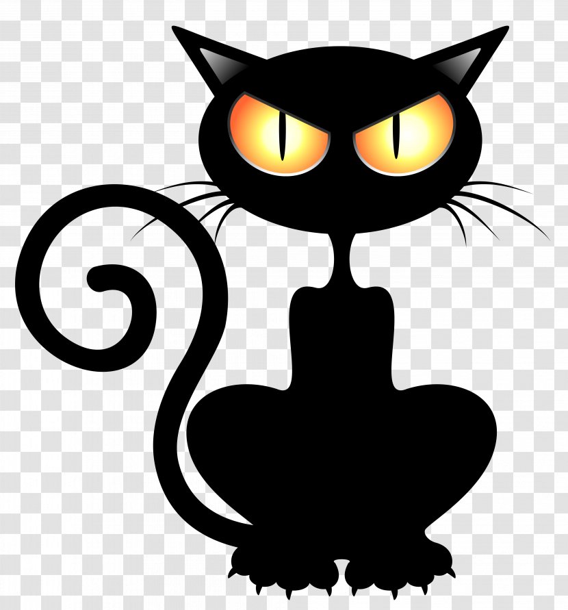 Black Cat Kitten Halloween Clip Art - Small To Medium Sized Cats Transparent PNG