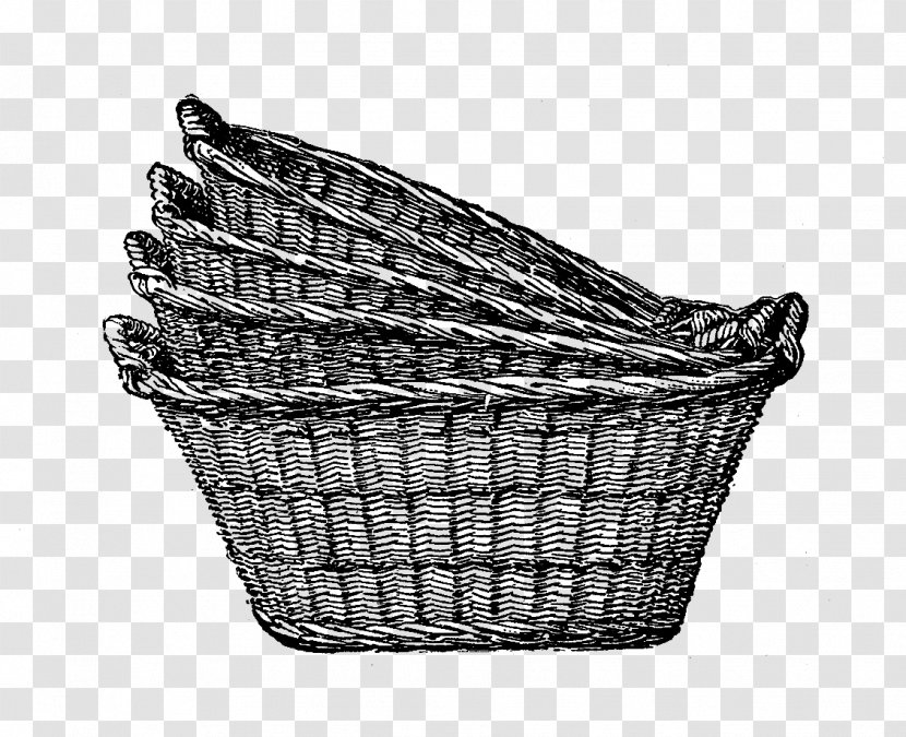 Laundry Basket Wicker Hamper Clip Art - Selfservice - Fresh Stamp Transparent PNG