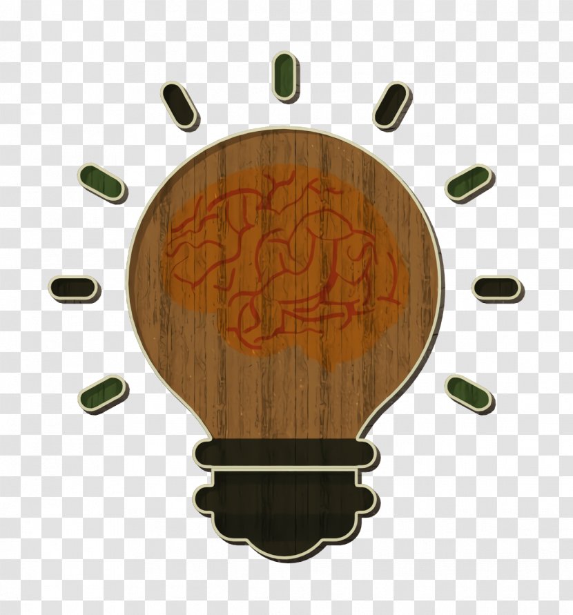 Brain Icon Idea Human Resources - Wood Orange Transparent PNG