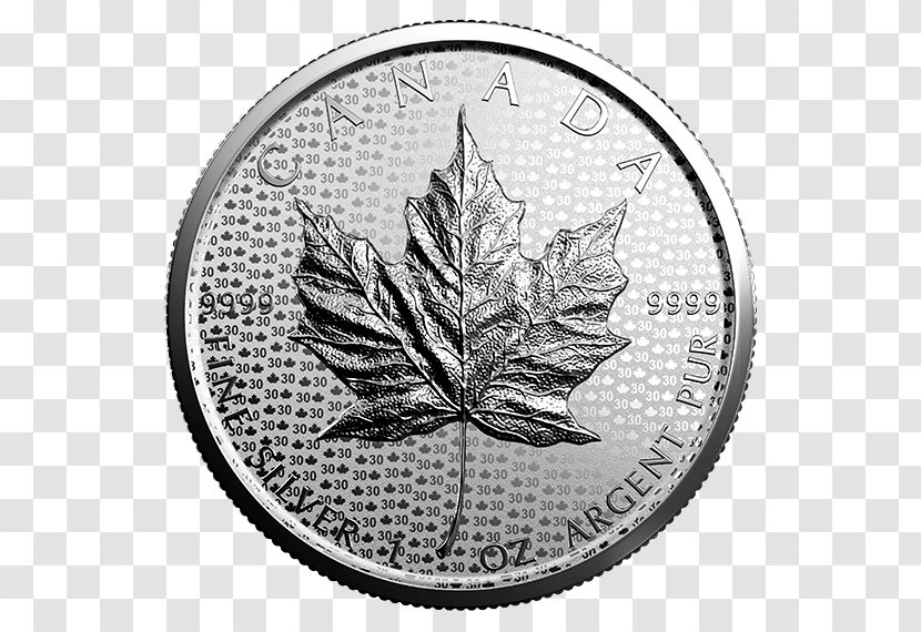Canadian Silver Maple Leaf Coin Canada - Ounce Transparent PNG