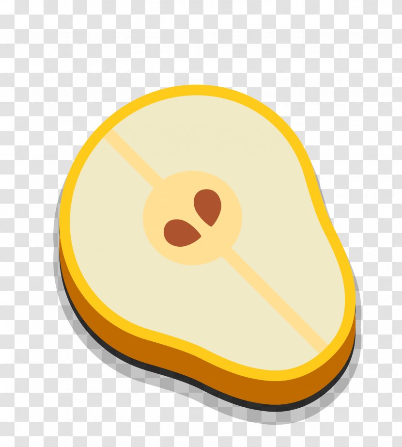 Pear Cartoon - Yellow - Cross-section Transparent PNG