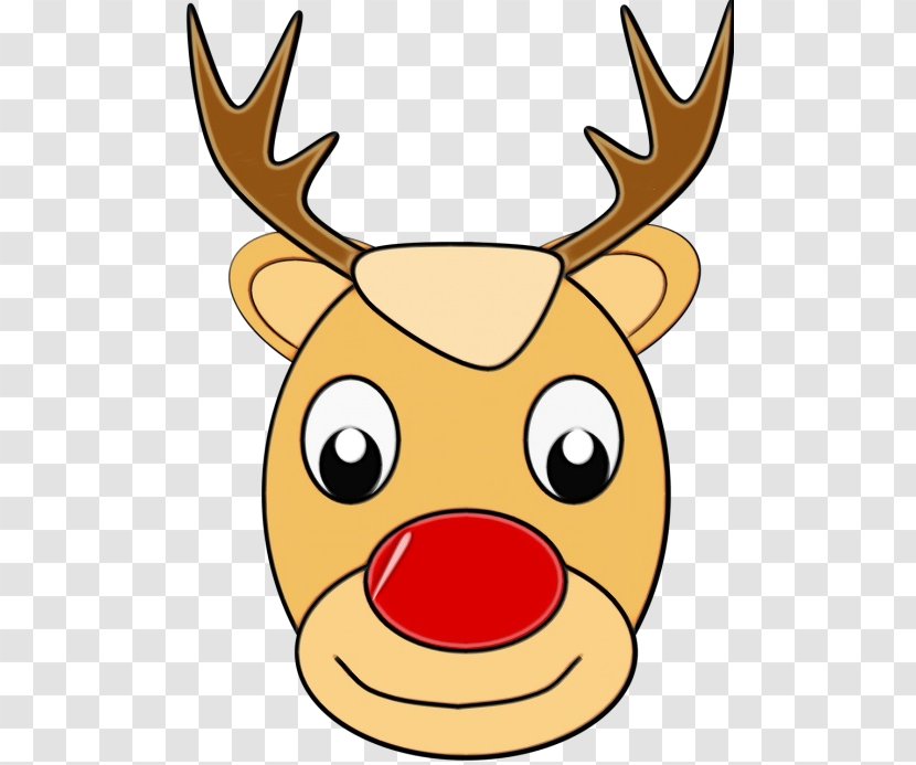 Reindeer - Watercolor - Smile Headgear Transparent PNG