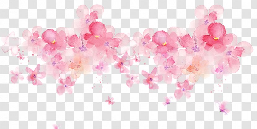 Watercolor Painting Ink - Microsoft Paint - Beautiful Delicate Flowers Peach Transparent PNG