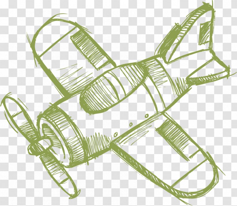 Airplane Aircraft Drawing Sketch - Shoe Transparent PNG
