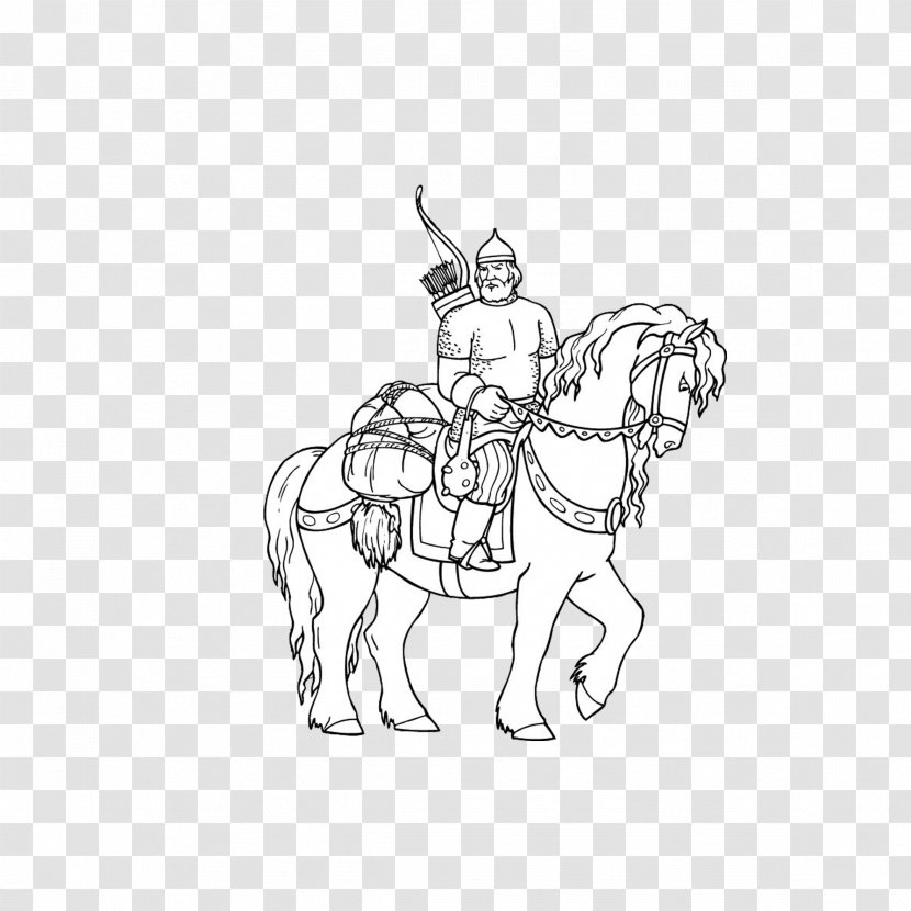 Ilya Muromets Horse Nightingale The Robber Alyosha Popovich Coloring Book - Artwork - Old Roman Knight Transparent PNG