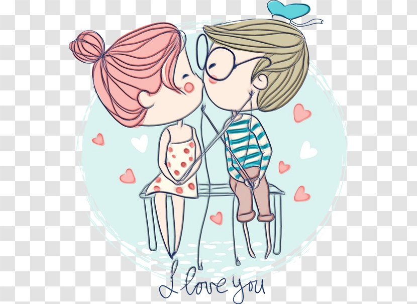 Couple Love Cartoon - Child - Happy Gesture Transparent PNG