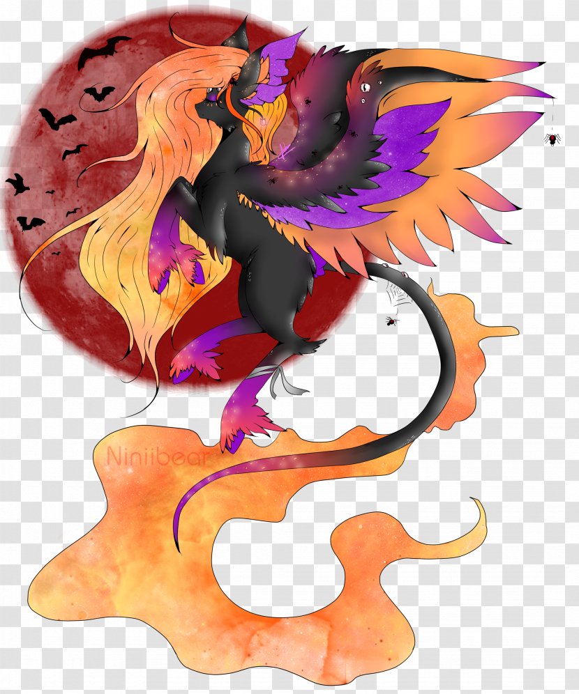 Adoption Art Pony Dragon - Species - Halloween Owl Bats Moon Transparent PNG