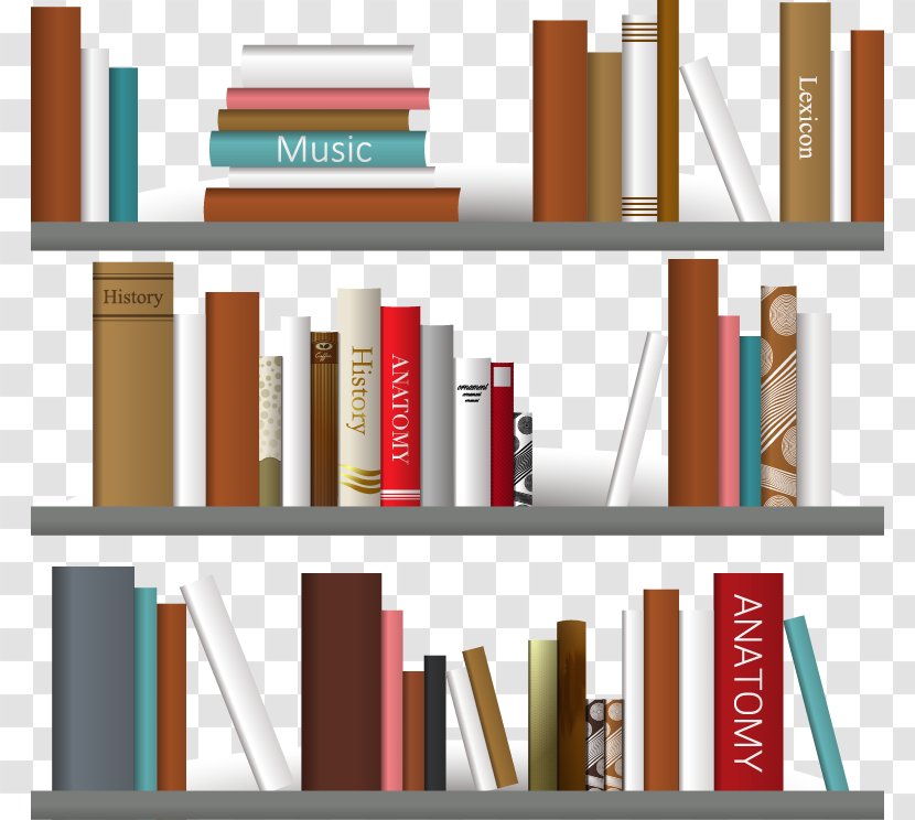 Bookcase Reading - Study - Vector Books Transparent PNG