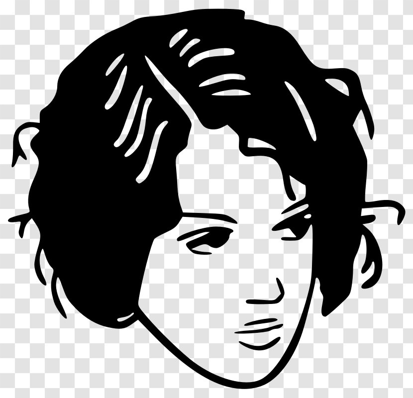 Black Hair Beauty Parlour Hairdresser Clip Art - Cartoon Woman Face Transparent PNG