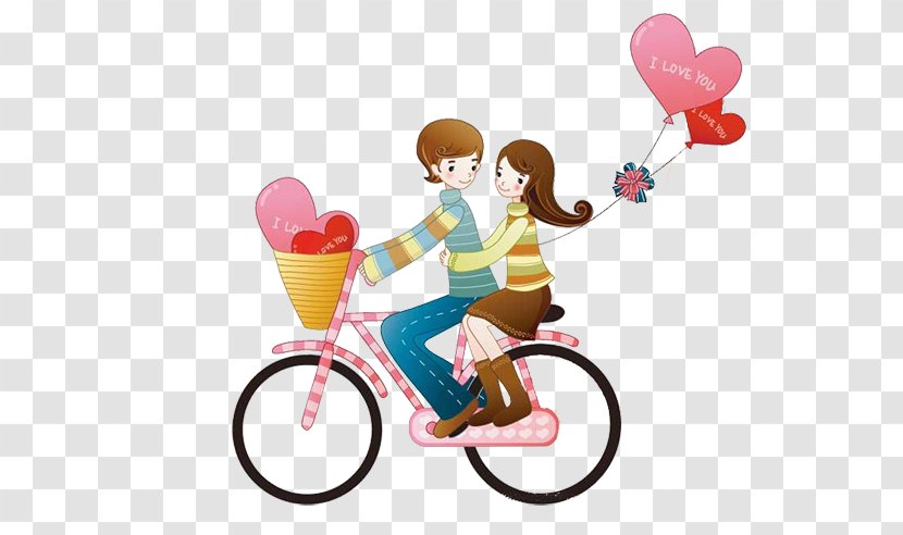 Wall Decal Sticker Bicycle Couple Wallpaper - Romantic Bike Transparent PNG