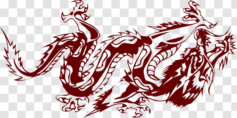 Chinese Dragon Clip Art - Black And White - Wind Vector Transparent PNG