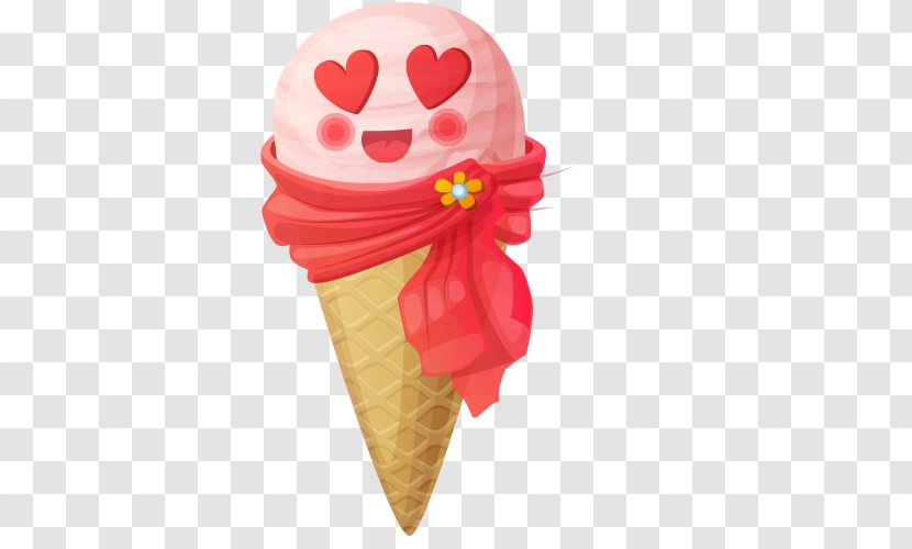 Ice Cream Cone Strawberry Milk - Scoop Transparent PNG