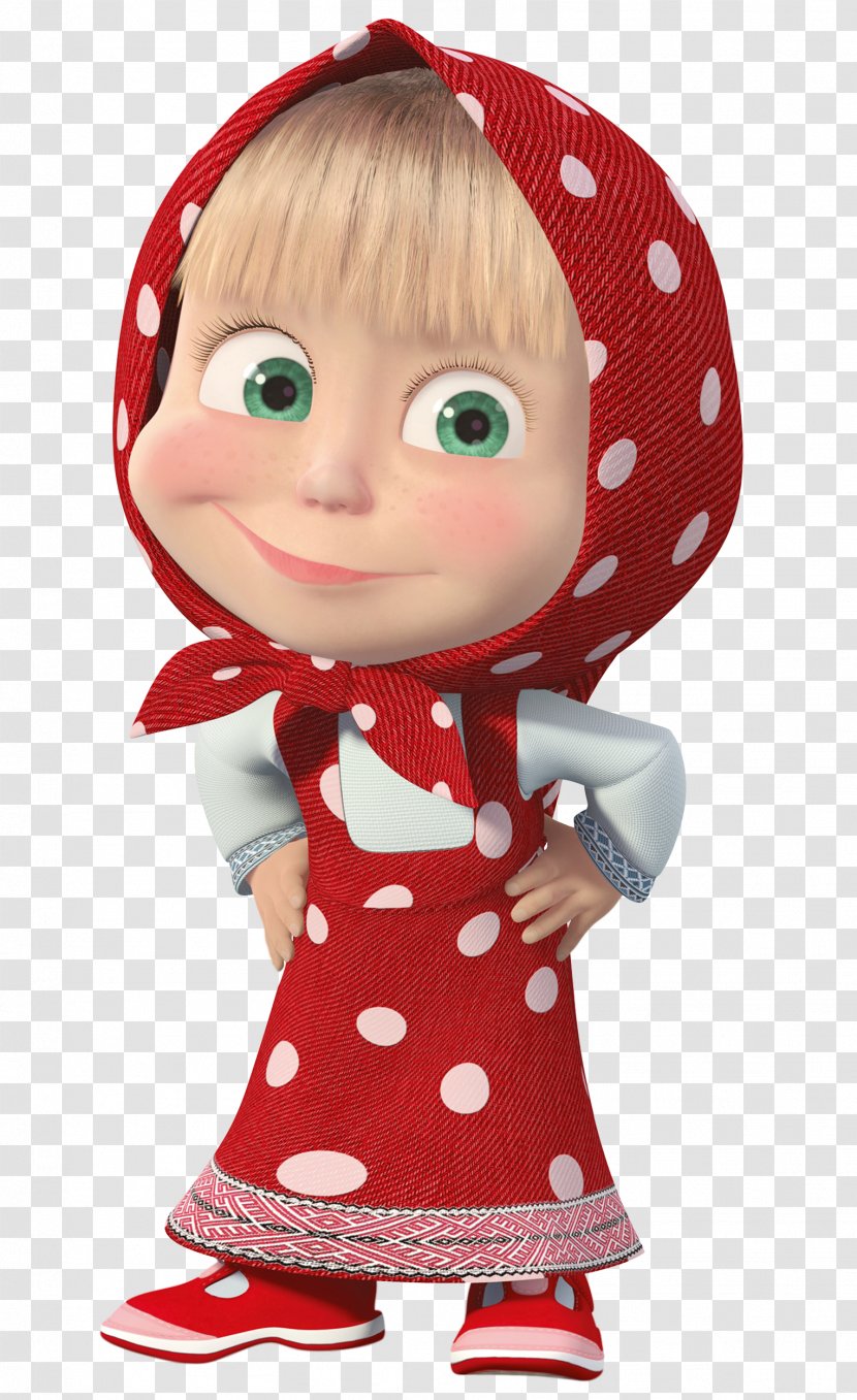 Masha And The Bear Clip Art - Toddler - With Red Dress Transparent Image Transparent PNG